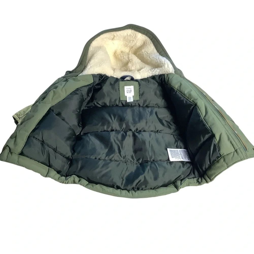 Baby Gap Infants Winter Coat Jacket with Hood Green 0-6 months